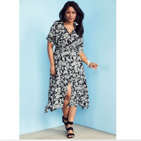 NWT Print Belted Shirtdress - Picture 5 of 6